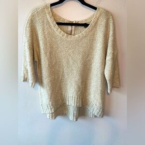 Allen B by Allen Schwartz gold sequin hi low‎ sweater size L